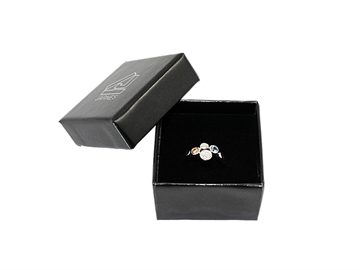 Jewelry box, ring - glossy black